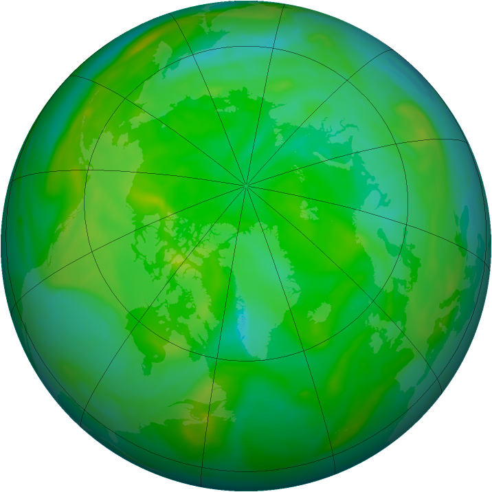 Arctic ozone map for 13 July 2005